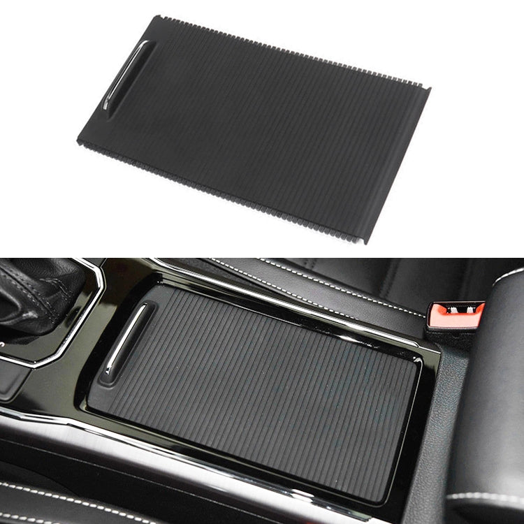 Black ribbed cup holder cover insert with rectangular slot for left-side fitment