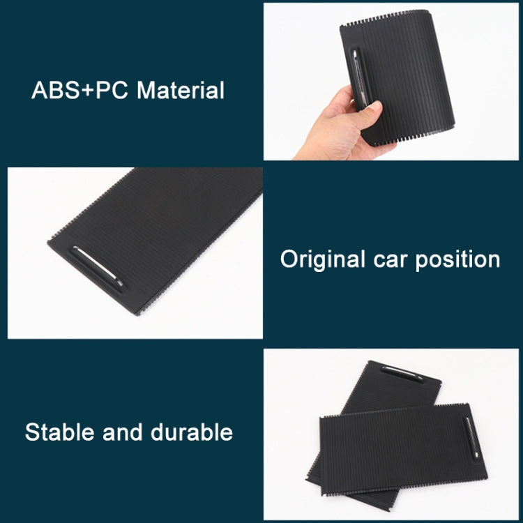 Black ribbed cup holder cover insert made of ABS+PC material
