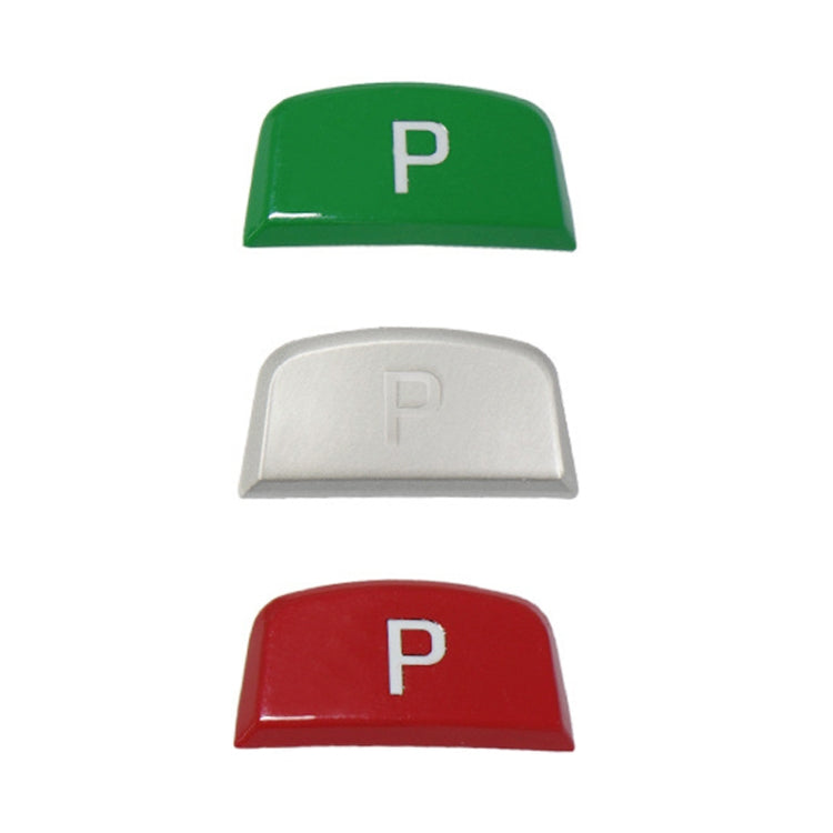 Set of P shift buttons in green, white, and red, domed caps