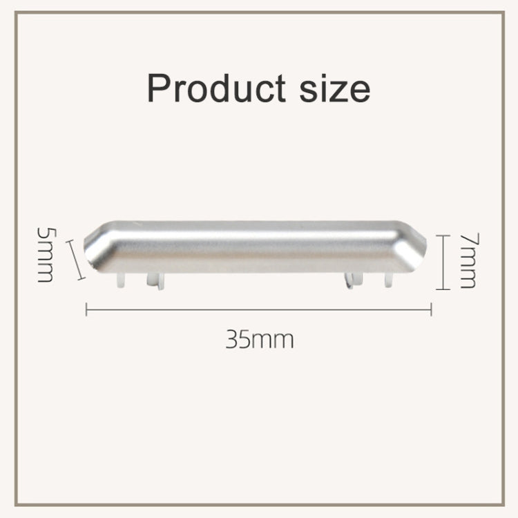 Metallic silver air vent adjustment strip with side tab mounts.