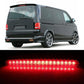 Installed high position brake light glowing red on a vehicle