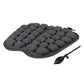 Black inflatable airbag seat cushion with air cells and manual hand pump