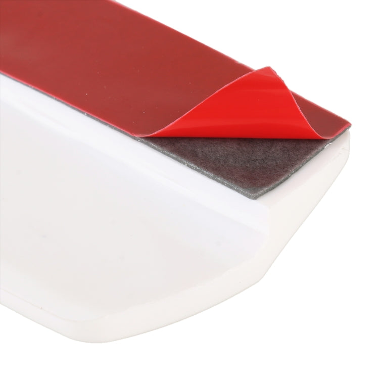 Red and white long silicone bumper strip with textured underside for adhesion