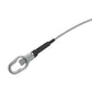 Braided steel tailgate cable with black connector and silver loop end