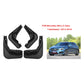 4-piece black fender splash flap guards with cutouts and mounting holes for hatchback