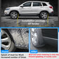 Installed black splash flaps on front fender area near the wheel for splash protection