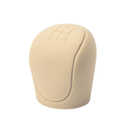 Beige silicone dustproof shift knob cover with gear lettering