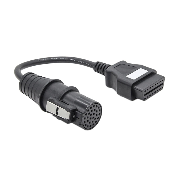 Truck adapter cable with 30-pin connector and OBD-II 16-pin plug, black