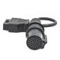 30-pin male to OBD-II 16-pin adapter cable with round multi-pin connector