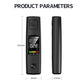 Black handheld alcohol tester with LCD display and side mouthpiece