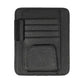 Black sun visor glasses holder with stitched card slots and front pocket