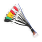 Multi-connector audio cable with RCA male plugs in red, white, yellow, green, black