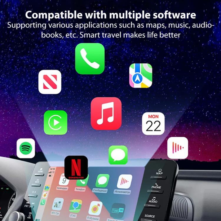 Car infotainment screen showing app icons for connected Android Auto