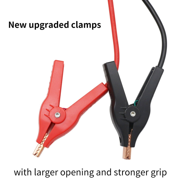 Car battery tester clamp leads with red and black alligator clips and cable