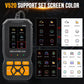 Handheld V520 OBDII code reader with selectable screen color display examples