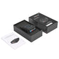 Black OBD2 Bluetooth diagnostic tool kit in open box with instruction sheet