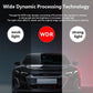 Car dash cam WDR processing graphic over a parked car