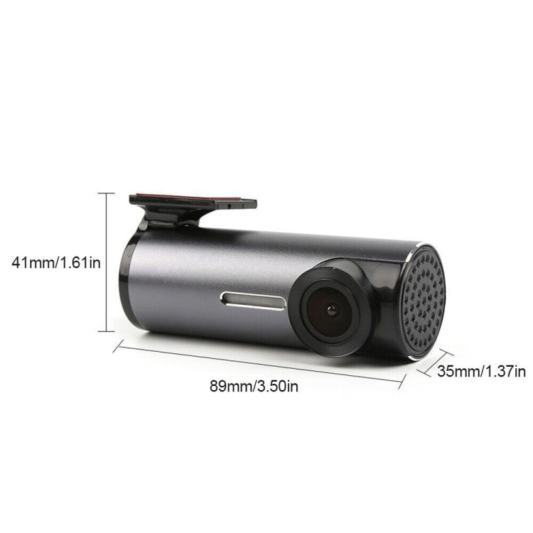 Compact car dash cam with wide-angle lens and top mounting clip