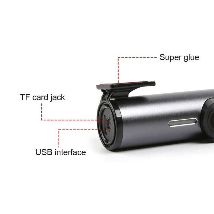 Car dash cam showing side port area and TF card slot