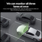Wide-angle car dash cam coverage diagram for three lanes