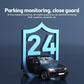 Car dash cam parking monitoring shield graphic with vehicle