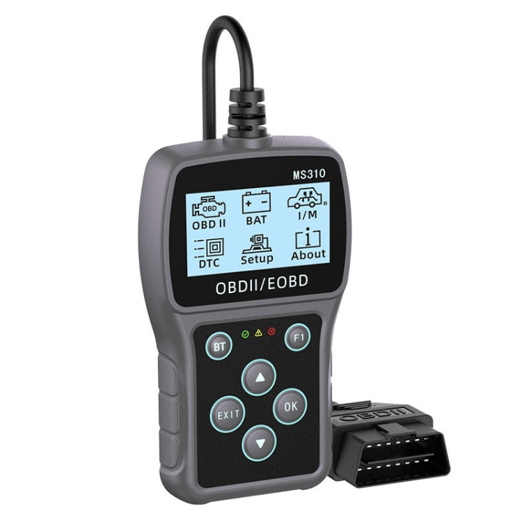 MS310 OBD2 fault detector with LCD screen and OBDII cable connector