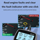 MS310 OBD2 fault detector LCD screen prompts for reading and clearing faults