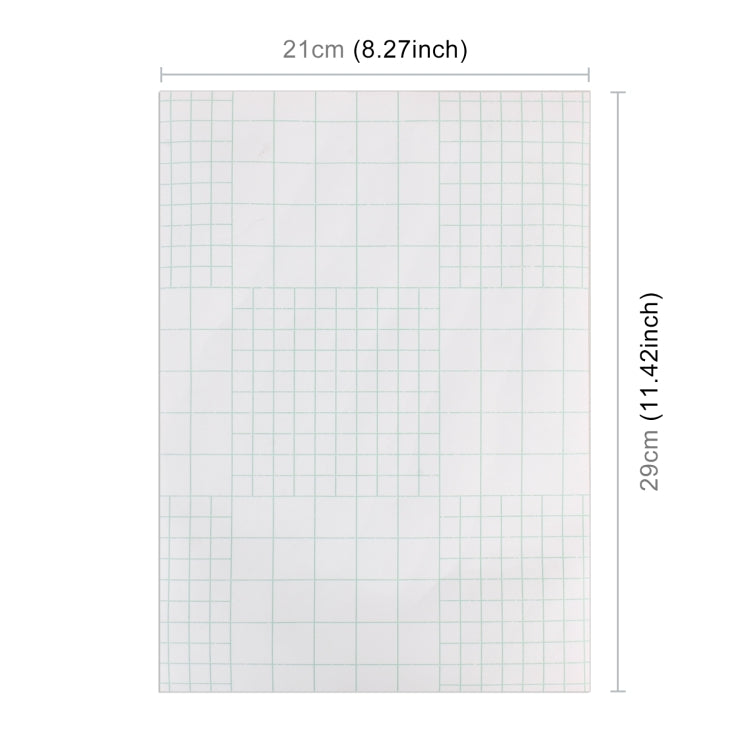 Size diagram for 3D leaf stickers: 21 cm wide and 29 cm tall