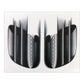 Set of faux vent decal stickers with dark curved slats and silver rivet details