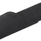 Black dashboard lightproof mat with textured edge seam close-up