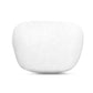 White headrest neck protector with rounded suede-style cover for car seats