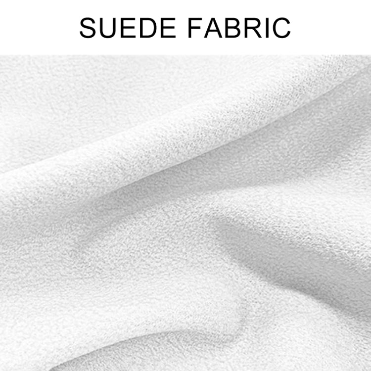 White suede fabric neck protector cover, close-up texture detail