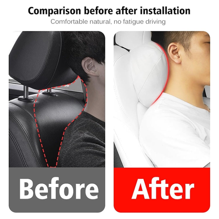 Car seat neck protector installed on headrest for improved comfort