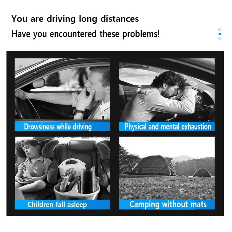 Non-inflatable mattress safety infographic with four driving-sleep panels
