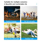 Non-inflatable mattress use-scenarios infographic with four outdoor panels