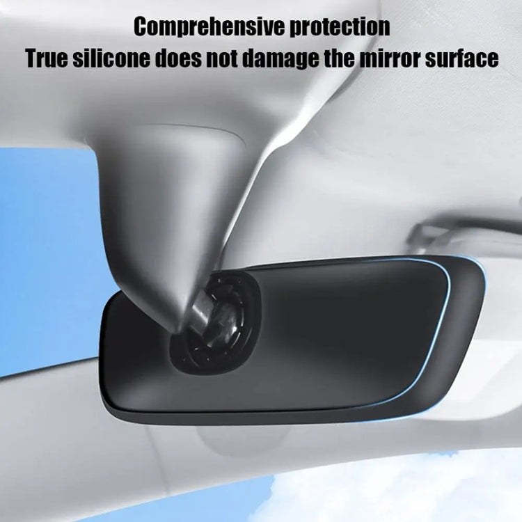 Black silicone rearview mirror protective cover on the car mirror