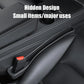 Black car seat gap storage boxes installed between rear seat cushions