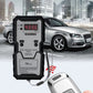 Infrared frequency tester front view, red LCD reading and TX zone panel with lanyard