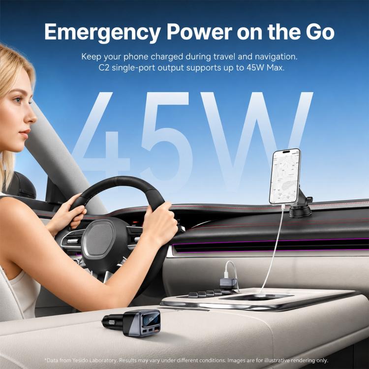 Car charger plugged in with a phone charging via USB cable, dashboard view