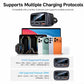 TFT display car charger with multiple USB connections for phones and devices