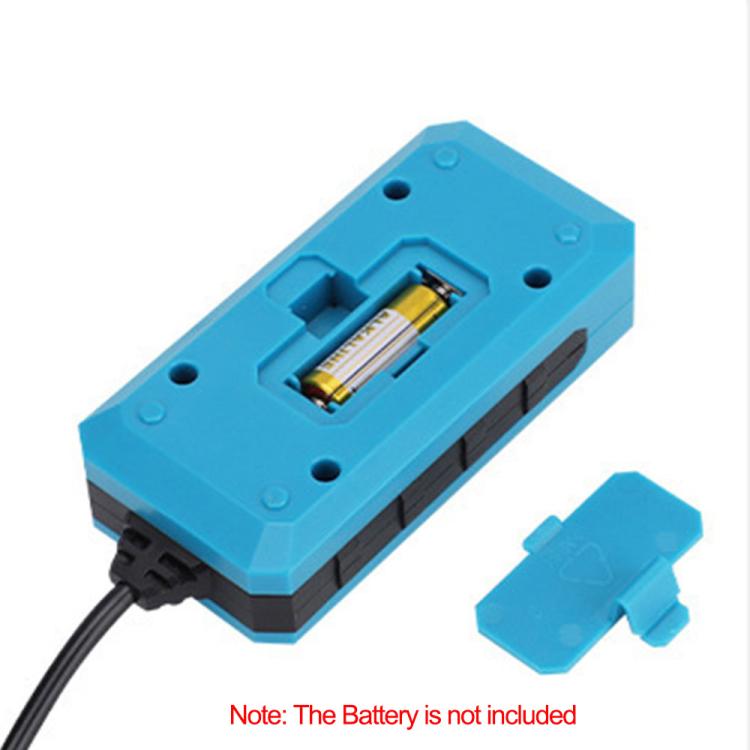 Blue blade fuse current tester with battery compartment slot and fuse blade adapter