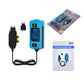 Blue automotive current tester kit with cables, blade adapter plugs, and product box
