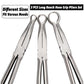 Three hose grip pliers set with silver jaws, black handles, and red grip bands