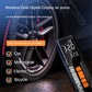 Portable tire inflator with dual digital display and orange buttons