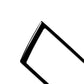 Black corner of navigation frame sticker, angled view