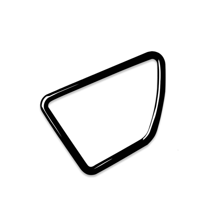 Shield-shaped dashboard air vent frame sticker with black outline