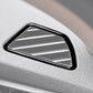 Dashboard air vent frame sticker, black trim with silver vent slats
