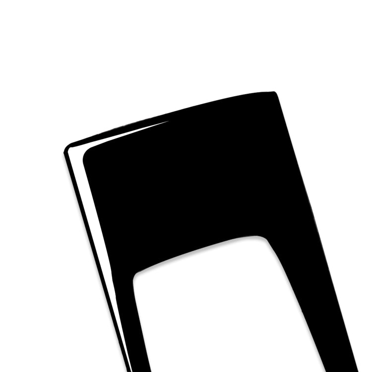 Black trim sticker with angled edge and large rounded cutout opening