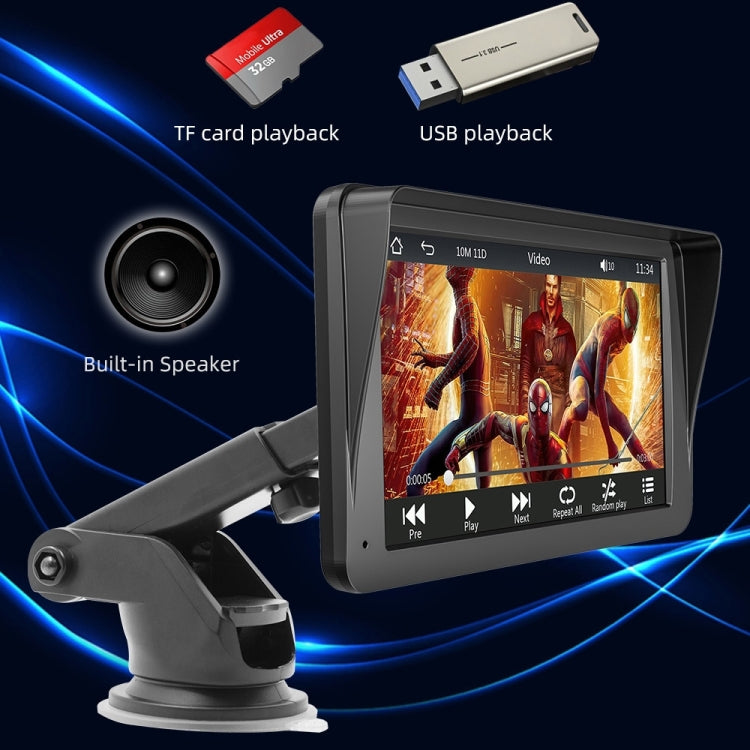 7-inch MP5 in-car multimedia player with built-in speaker and mounting bracket