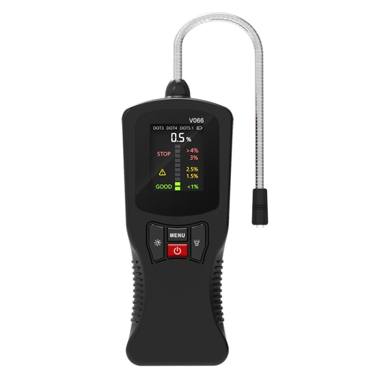 Car brake fluid moisture tester pen with digital screen, buttons, and long probe cable